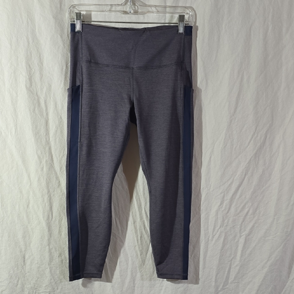 Athleta Heather Blue and Navy Leggings